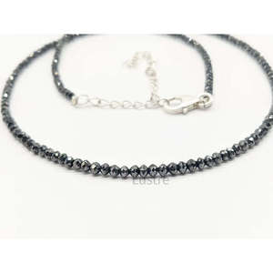 Black Diamond 2.2-2.7 mm Beaded <b>Necklace</b> 16 Inches Classic Bohemia Religious Styles Featuring Natural Sparkling <b>Quartz</b> Pearl - Product Image 3