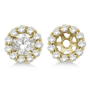 Monturas de Oro Amarillo de 14K para Pendientes de Diamantes Redondos de 5mm, Pendientes de Diamantes de 0.77ct - Product Image 1