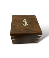 Compass Gimbaled Wood Brass Glass Art Decor Box Nautical Office Decor Elegant Rotating Instrument Desk Shelf Study Lightweight
