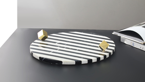 Plateau de service en marbre de forme irrégulière pour la maison Hôtel Restaurants Déjeuner Petit Déjeuner Dîner Personnalisation Disponible dans le prix de gros - Product Image 2