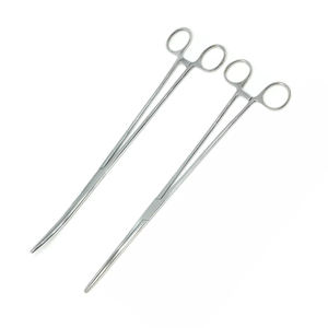 2 uds fórceps rectos y curvos Rochester Pean fórceps quirúrgicos de acero inoxidable de 9,5 pulgadas fórceps médicos - Product Image 3