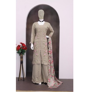 Chinon élégant de la meilleure qualité et costume de créateur en soie crêpe de qualité supérieure pour les occasions formelles et les fêtes disponibles au meilleur prix - Product Image 1