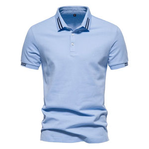 Polo estampado para hombre, polos clásicos de algodón y poliéster, camiseta Unisex de alta calidad, camiseta Polo de 230gsm en blanco de Color sólido - Product Image 5