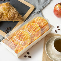Boîte de présentation de desserts en carton blanc écologique de qualité alimentaire, emballage durable pour pâtisseries, biscuits, gâteaux, étiquette personnalisée, couleur personnalisée