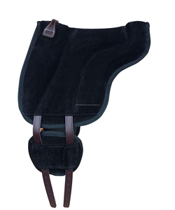 Nueva almohadilla de silla de montar inglesa de cuero y gamuza negra, tamaño 15 a 16 pulgadas - Product Image 1