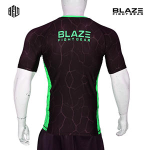 Hombres transpirable Jiu Jitsu Rashguard sublimación completa impresa MMA Gymwear manga corta Fitness entrenamiento diseño - Product Image 4