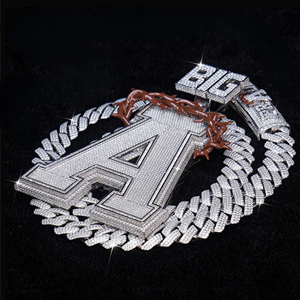 Colgante de Joyería Hip Hop de Plata de Ley 925 de Primera Calidad para Hombre con Diamantes Moissanite de Corte Redondo y Claridad VVS - Product Image 2