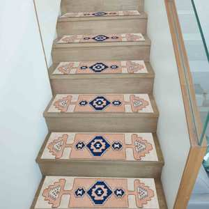 Alfombra Moderna Estampada: Diseño Étnico Kilim, Beige, Tapetes para Escaleras, Regalo, Alfombra para Escalones - Product Image 2