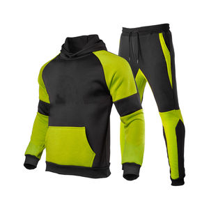 Chándal personalizado de 2 piezas para hombre, Sudadera con capucha para correr de invierno, pantalones de chándal en contraste de colores, conjunto de Jogger deportivo con pantalones de sudadera - Product Image 3