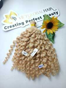 5% de descuento Super Double Drawn Blonde Curly I Tip Hair Extensions Vietnam's Virgin Cambodian Hair High Grade From Sale off - Product Image 2
