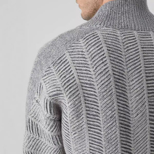 เสื้อคาร์ดิแกนผู้ชายแบบลำลอง แฟชั่นถักนิตติ้ง มีกระดุม ออกแบบ ODM ได้ น้ำหนักเบา - Product Image 4