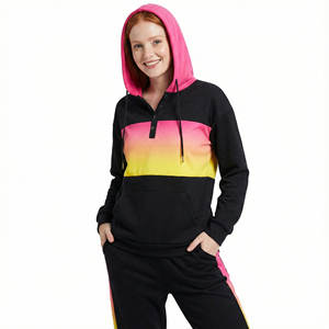 Sudaderas Casuales al por Mayor para Mujer, Cuello Henley con Botones, Bolsillo Tipo Canguro, Manga Larga, Corte Holgado, Sudadera Personalizada para Invierno - Product Image 1