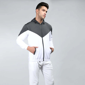 Survêtement unisexe automne-hiver élégant, confortable, décontracté, sportif, fitness, jogging, à capuche, en polaire, uni ou imprimé, 100% coton - Product Image 1