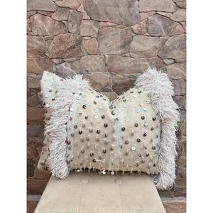 Funda de Almohada Marroquí Hecha a Mano, Funda de Cojín Tradicional Bereber, Cojín Decorativo Boho para Sofá, Almohada Decorativa de Algodón para el Hogar - Product Image 1