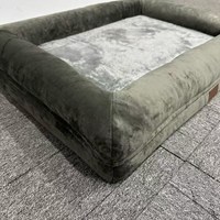 Lits pour chiens orthopédiques écologiques en mousse à mémoire de forme, avec housse amovible, imperméable et lavable, design classique rectangulaire de luxe