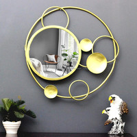 Espejo de Pared Decorativo de Lujo Negro y Dorado Grande ME-709 de Mart Exports, Marco de Metal Cepillado, Diseño Moderno, Alta Calidad