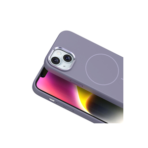 Coque en silicone gris lavande compatible MagSafe pour iPhone 14, protection avec cadre métallique pour l'appareil photo, modèle 7 Plus - Product Image 6