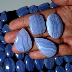 Ágata de encaje azul natural, mezcla de piedras preciosas sueltas, forma y tamaño, mezcla de cabujón de encaje azul, lote para fabricación de joyas, suministros de gemas indias - Product Image 4