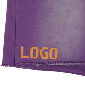 Custom Blank Sweat <b>Short</b> Drawstring Acid Wash Raw Edgs Vintage Plain French Terry Cotton <b>Fleece</b> Jogger Sports Wash Mens <b>Shorts</b> - Product Image 2