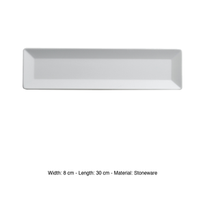 Plateau rectangulaire en grès blanc Tokyo M1934, 30 x 8 cm, fournitures de restauration, vaisselle de traiteur, vente en gros - Product Image 3
