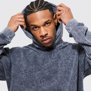 Streetwear personnalisé en détresse Écusson de broderie Hommes Acid Wash Sun Faded 400gsm Heavyweight Zip up Rhinestone Hoodie - Product Image 4