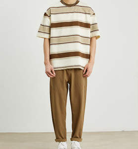 Wholesale <b>100</b>% <b>Polyester</b> Retro Style Sublimation T-<b>Shirts</b> Custom Printing Brown Loose Fit Drop Shoulder Low MOQ Men's Tee <b>Shirt</b> - Product Image 4