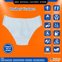 NIDY Taille Unique Unisexe Culotte Jetable Super Douce Hygiénique Respirante Respectueuse de la Peau Matière PP Élastique Soins Personnels Beauté