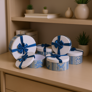 Boîtes de rangement décoratives bleues assorties Amicasa (6 pièces) Modèle AS1132 - Product Image 3