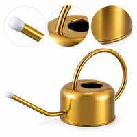 Arrosoir en métal de 700 ml avec long bec verseur pour plantes d'intérieur, or, noir et argent, logo personnalisé