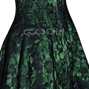 Minivestido corsé con superposición de encaje verde y varillas de acero - Product Image 5