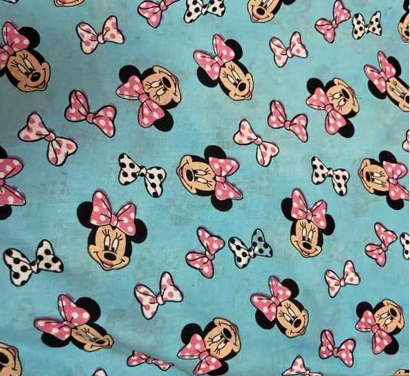 Wholesale Natural Dye Cotton Screen Block Mickey Mouse Printed by Yard Material Summer Kids Dress Maxi Skirt Night Suit Pareo