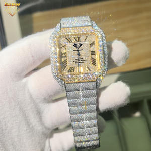 <span class=keywords><strong>Reloj</strong></span> <span class=keywords><strong>de</strong></span> Lujo Personalizado <span class=keywords><strong>de</strong></span> Alta Calidad para Hombre, con Cristal <span class=keywords><strong>de</strong></span> Hielo VVS Moissanite, Estilo <span class=keywords><strong>Cartier</strong></span>, Caja Cuadrada Mecánica, Envuelto, 40 mm, Estilo Hip Hop - Product Image 3