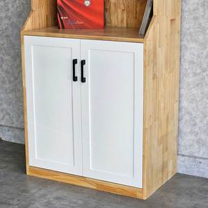Bibliothèque moderne en bois de caoutchouc avec tiroirs pliables 70x40x180cm pour bureau à domicile et salon - Product Image 4