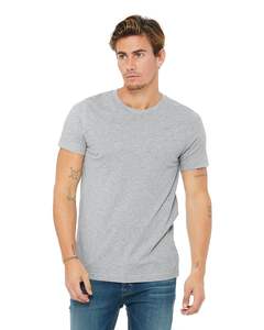 Just Blanks T-shirt à manches courtes en trois tissus unisexe T-shirt léger à col rond T-shirt à coutures latérales T-shirt coupe au détail pour adulte unisexe - Product Image 6