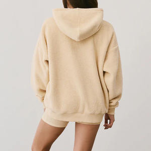 Custom <b>Women</b> Winter Oversized Fleece Hoodie <b>Long</b> Cotton Pullover <b>Sweatshirt</b> Plus Size Streetwear Windproof Breathable OEM - Product Image 2