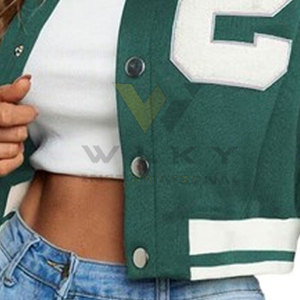 Chaqueta con letras recortada personalizada para mujer, chaqueta con letras recortadas de Material duradero, chaqueta con letras cómoda - Product Image 6