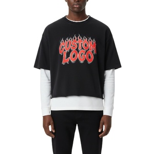 เสื้อยืดสตรีทแวร์วินเทจ พิมพ์ลายโลโก้แบบสกรีนเอง สีซีดจาง สไตล์ผู้ชาย ผ้าสองชั้น 300 320GSM แขนยาว รุ่น 2026 - Product Image 2