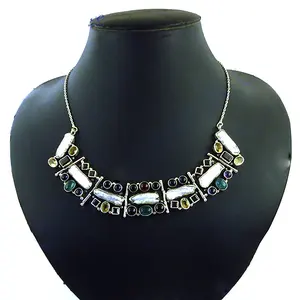 Collier en argent 925 pour femmes, bijoux fantaisie, colliers à perles fins - Product Image 2