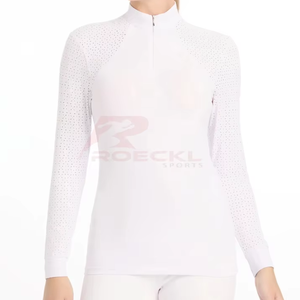 Premium women riding top wholesale quick dry high elasticity material ergonomic shaping comfortable fit <b>equestrian</b> performance - Product Image 1