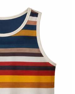 Camiseta sin mangas a rayas multicolor personalizada para hombre, chaleco informal de verano, tela suave, elástica y transpirable, ropa de gimnasio, venta al por mayor personalizada - Product Image 6