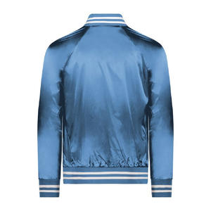 แจ็กเก็ตผ้าซาตินสำหรับผู้ชายแจ็กเก็ตเบสบอลผ้าไนลอนผ้าไหมโพลีเอสเตอร์พิมพ์ลายตัวอักษรขนาดใหญ่ - Product Image 4