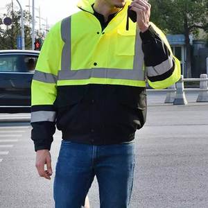 Chaleco de Seguridad Impermeable Fluorescente de Alta Visibilidad, Reflectante, Tipo Parka, Táctico, para Hombre, 100% Poliéster Malla, Fabricado en Pakistán - Product Image 5