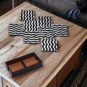 ถาดรองแก้วลายฝังกระดูกสำหรับเครื่องดื่ม - Product Image 4