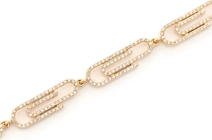 งานหัตถกรรมคุณภาพสูงใหม่ประณีตทองแท้18K ห่วงโซ่ที่ดีในห้องปฏิบัติการปลูกเสน่ห์คลิปหนีบกระดาษแบบคลิปฮิปฮอปชุบทอง - Product Image 6