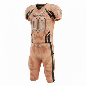 Ensemble de maillot et short de football américain sublimé personnalisable, 100% polyester respirant avec position du logo sur le devant - Product Image 1
