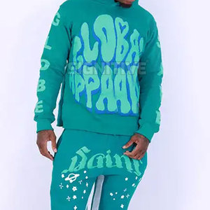 Ensemble de survêtement d'entraînement pour homme, 100 % coton respirant, séchage rapide, taille élastique, logo personnalisé, grandes tailles, fabrication usine - Product Image 4