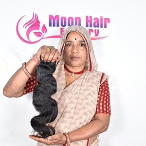 Extensions de cheveux naturels indiens non traités de qualité supérieure, ondulés, Remy, disponibles à la vente en gros - Product Image 1