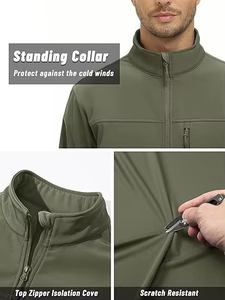 Veste de randonnée résistante à l'eau pour homme-Coupe-vent softshell léger doublé de polaire avec logo personnalisé - Product Image 4