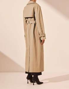 Abrigos de sarga de mezcla de algodón de primera calidad personalizados de fábrica, abrigos largos informales con doble botonadura, gabardina para mujer y hombre - Product Image 2