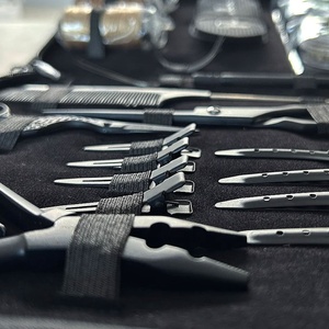 Wholesale Stainless Steel Matte Customized Color Hair Extension Tools Kit for Micro Nano Ring Loop <b>Pliers</b> <b>Set</b> with Needle - Product Image 2